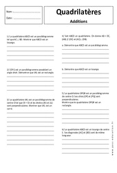 Quadrilatères - Exercices corrigés - Géométrie : 9eme Harmos - PDF à imprimer