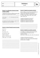 Etendue - Statistiques - Exercices corrigés : 11ème Harmos - PDF à imprimer