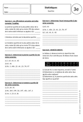 Quartiles - Statistiques - Exercices corrigés : 11ème Harmos - PDF à imprimer