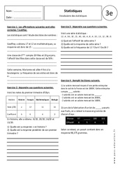 Vocabulaire des statistiques - Exercices corrigés : 11ème Harmos - PDF à imprimer