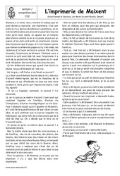 L’imprimerie de Maixent - Récit - Lecture : 5ème Harmos - PDF à imprimer