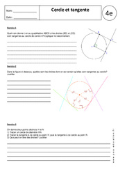 Cercle - Tangente - Exercices corrigés - Géométrie : 10ème Harmos - PDF à imprimer