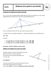 Distance d'un point à une droite - Cours - Triangle - Géométrie : 10ème Harmos - PDF à imprimer