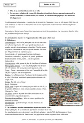 Habiter la ville - Cours - Géographie : 8ème Harmos - PDF à imprimer