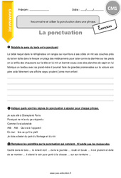 Reconnaitre et utiliser la ponctuation dans une phrase - Exercices  : 6ème Harmos - PDF à imprimer