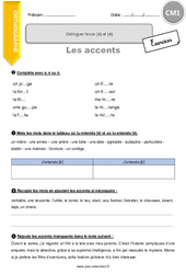 Distinguer le son [é] et [è] - Exercices avec correction : 6ème Harmos - PDF à imprimer