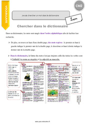 Comment chercher un mot dans le dictionnaire - Cours, Leçon : 7ème Harmos - PDF à imprimer