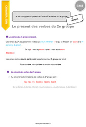 Comment conjuguer au présent de l’indicatif les verbes du 2e groupe - Cours, Leçon : 7ème Harmos - PDF gratuit à imprimer