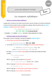 Comment couper syllabique en fin de lignes - Cours, Leçon : 7ème Harmos - PDF gratuit à imprimer