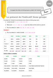 Conjuguer les verbes du  groupe au présent de l’indicatif - Cours, Leçon : 6ème Harmos - PDF gratuit à imprimer