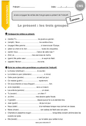 Comment conjuguer les verbes des trois groupes au présent de l’indicatif - Exercices  : 6ème Harmos - PDF à imprimer