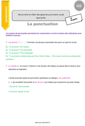 Reconnaitre et utiliser des signes de ponctuation usuels appropriés - Cours, Leçon : 5ème Harmos - PDF à imprimer