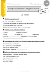 J’identifie le verbe conjugué - Exercices avec correction : 5ème Harmos - PDF à imprimer