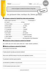 Comment conjuguer au présent les verbes du 3e groupe - Exercices  : 7ème Harmos - PDF à imprimer