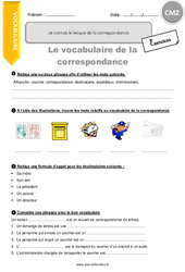 Connaître le vocabulaire spécifique relatif à la correspondance - Exercices  : 7ème Harmos - PDF à imprimer