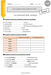 Comment conjuguer les verbes au présent de l’indicatif (révision) - Exercices  : 7ème Harmos - PDF à imprimer