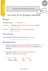 Reconnaitre les noms et les groupes nominaux - Cours, Leçon : 7ème Harmos - PDF gratuit à imprimer