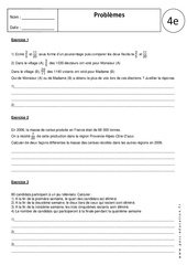 Problèmes - Exercices corrigés - Nombres relatifs en écriture fractionnaire : 10ème Harmos - PDF à imprimer