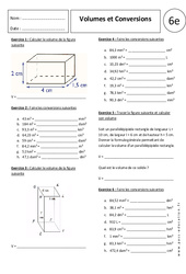 Volumes et conversions - Exercices corrigés - Grandeurs et Mesures : 8ème Harmos - PDF à imprimer