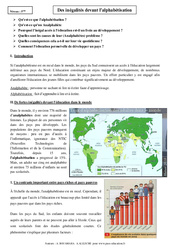 Inégalités devant l’alphabétisation - Cours - Géographie : 9eme Harmos - PDF à imprimer