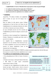 Inégalités devant l’alphabétisation - Etude de cas - Géographie : 9eme Harmos - PDF à imprimer