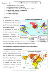 Mondialisation et ses contestations - Cours - Géographie : 10ème Harmos - PDF à imprimer