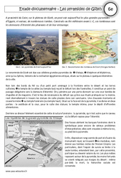 Pyramides de Gizeh - Lecture documentaire - Egypte au IIIe millénaire : 8ème Harmos - PDF à imprimer