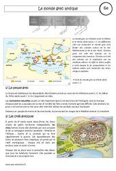 Le monde grec antique - Cours - Civilisation grecque : 8ème Harmos - PDF à imprimer