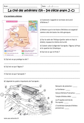 La cité des Athéniens - Exercices corrigés - Civilisation grecque : 8ème Harmos - PDF à imprimer