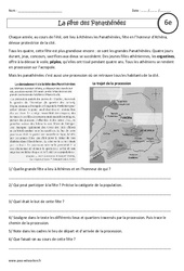 La fête des Panathénées - Etude de cas - Civilisation grecque : 8ème Harmos - PDF à imprimer