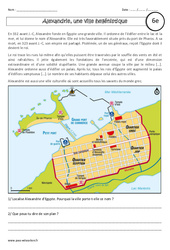 Alexandrie, une ville hellénistique - Etude de cas - Civilisation grecque : 8ème Harmos - PDF à imprimer