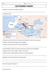 Question - Réponse ? Conquêtes romaines - Exercices corrigés - Rome : 8ème Harmos - PDF à imprimer