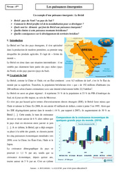 Puissances émergentes - Etude de cas - Géographie : 10ème Harmos - PDF à imprimer