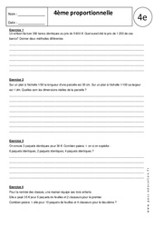 Déterminer une 4e proportionnelle - Exercices corrigés : 10ème Harmos - PDF à imprimer