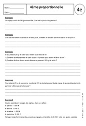 Déterminer une 4e proportionnelle - Exercices corrigés : 10ème Harmos - PDF à imprimer