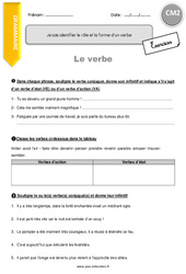 Comment identifier le rôle et la forme d’un verbe - Exercices avec correction : 7ème Harmos - PDF à imprimer