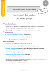 Comment conjuguer au présent les verbes du 3e groupe - Cours, Leçon : 7ème Harmos - PDF à imprimer