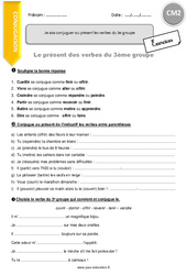 Comment conjuguer au présent les verbes du 3e groupe - Exercices avec correction : 7ème Harmos - PDF à imprimer