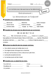 Je m’entraîne avec des exercices sur les déterminants (révision) - Exercices  : 4ème Harmos - PDF à imprimer