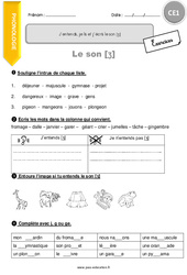 J’entends, je lis et j’écris le son j - Exercices avec correction : 4ème Harmos - PDF à imprimer