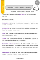 Identifier et connaître le lexique de la description - Cours, Leçon : 4ème Harmos - PDF gratuit à imprimer