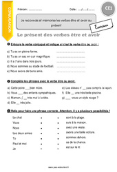 Reconnaitre et mémoriser les verbes être et avoir au présent - Exercices  : 4ème Harmos - PDF à imprimer