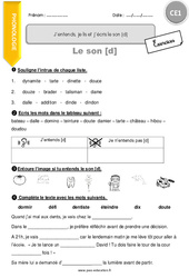 J’entends, je lis et j’écris le son [d] - Exercices avec correction : 4ème Harmos - PDF à imprimer