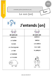 J’entends, je lis et j’écris le son on - Cours, Leçon : 4ème Harmos - PDF gratuit à imprimer