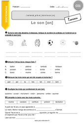 J’entends, je lis et j’écris le son on - Exercices avec correction : 4ème Harmos - PDF à imprimer