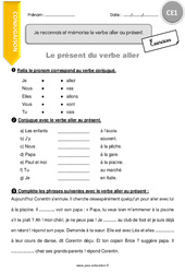 Reconnaitre et mémoriser le verbe aller au présent - Exercices  : 4ème Harmos - PDF à imprimer