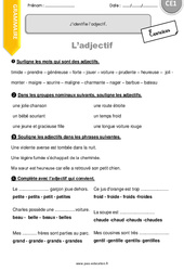 J’identifie l’adjectif - Exercices avec correction : 4ème Harmos - PDF à imprimer