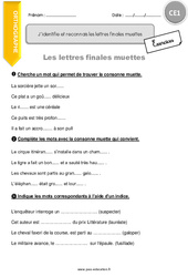 Identifier et reconnaitre les lettres finales muettes - Exercices avec correction : 4ème Harmos - PDF à imprimer