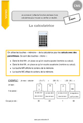 Connaître et utiliser les fonctions de base d’une calculatrice pour trouver ou vérifier un résultat - Cours, Leçon : 6ème Harmos - PDF gratuit à imprimer