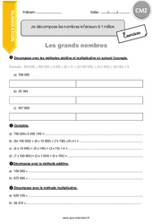 Décomposer les nombres inférieurs à 1 million - Exercices  : 7ème Harmos - PDF à imprimer